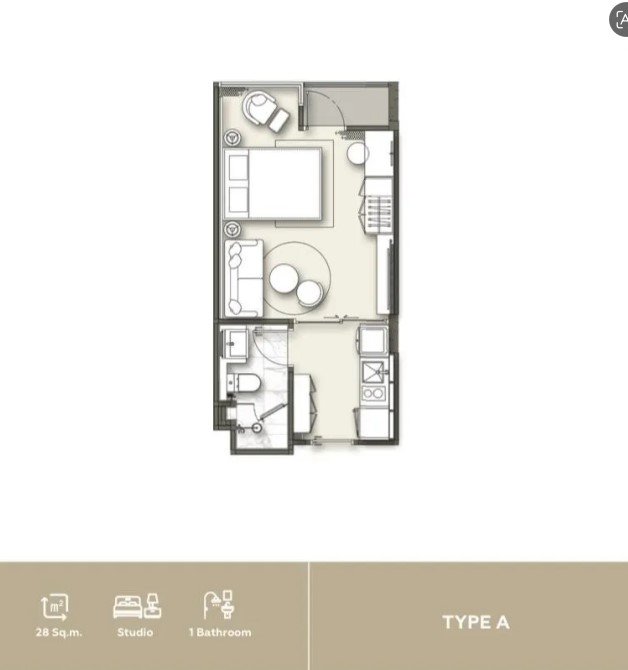 FOR SALE! PHUKET! One-bedroom apartment, 28 m²